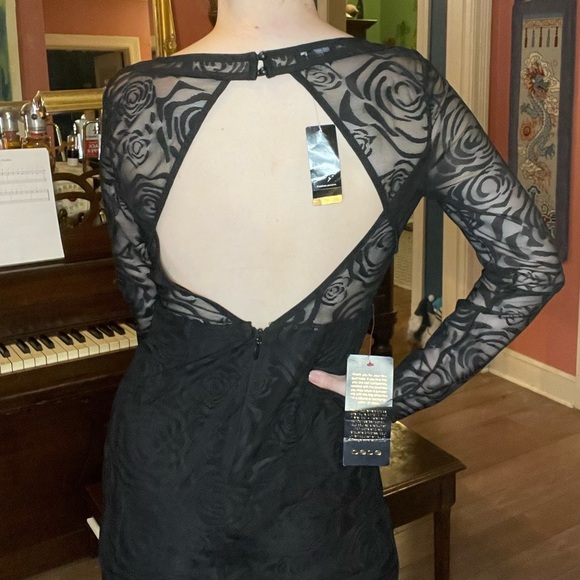 Vintage Deadstock with tags y2k lace Bebe floral mini dress with open back XS - Picture 8 of 8